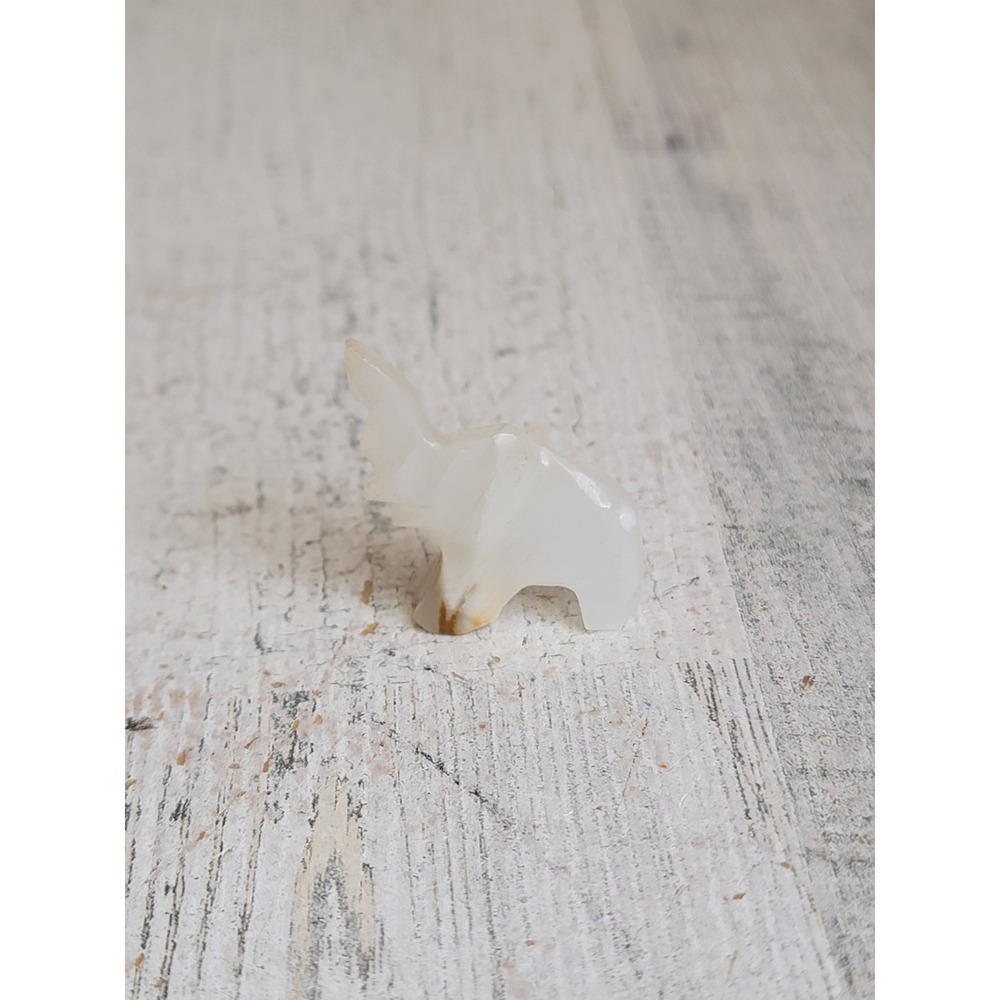Mini elephant carved white quartz zoo trinket Home decor figure animal